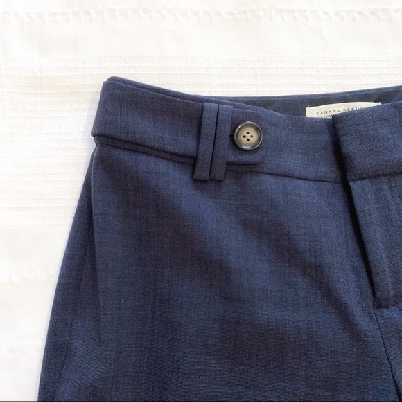𝅺BANANA REPUBLIC PETITE WOOL BLEND NAVY JACKSON FIT STRAIGHT LEG  TROUSER PANTS - Picture 5 of 9